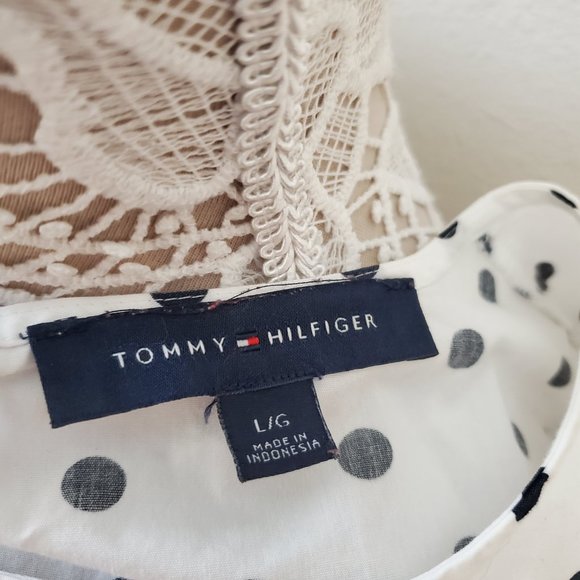 Tommy Hilfiger Polka Dot Top - Black and White - Long Sleeve - Lightweight71923 - Picture 9 of 11